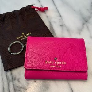Fuchsia Kate Spade Leather Keychain Wallet